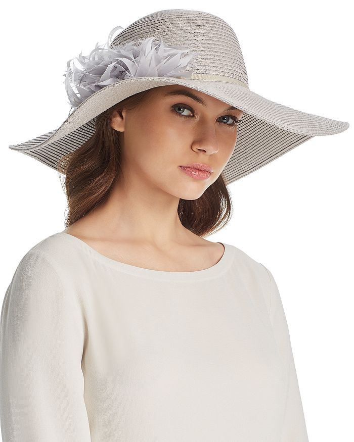 August Hat Company - Dress Me Up Feather-Trim Floppy Hat