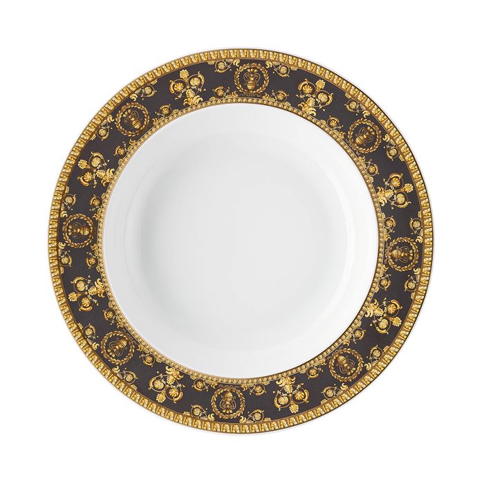 Shop Versace By Rosenthal I Love Baroque Nero Rim Soup In Black