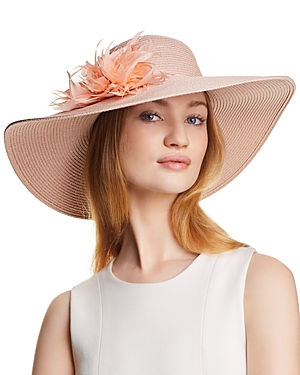 AUGUST HAT COMPANY DRESS ME UP FEATHER-TRIM FLOPPY HAT,20631