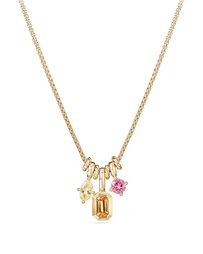 David Yurman Novella Pendant Necklace With Spessartite Garnet, Yellow Beryl & Pink Tourmaline In Spessartite Garnet Mix