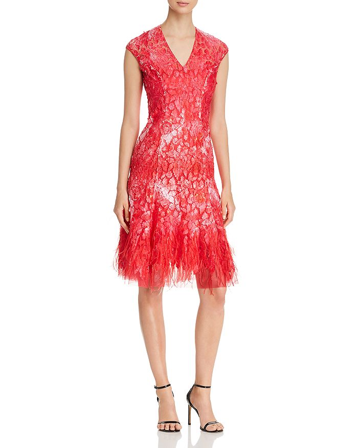 Elie Tahari Moriah Feather Hem Dress Bloomingdale s