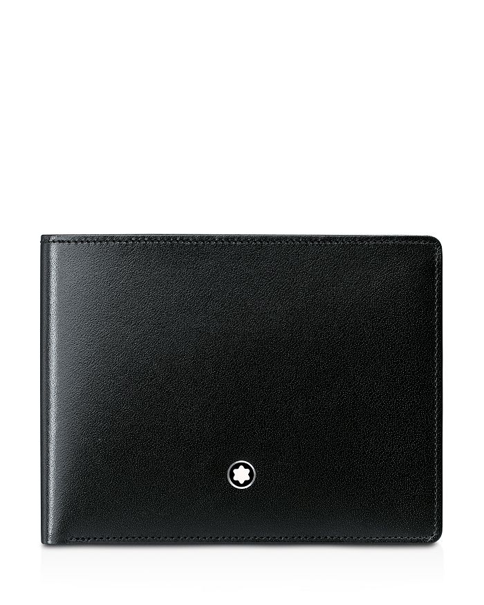 Shop Montblanc Meisterstuck Leather Wallet 6cc In Black