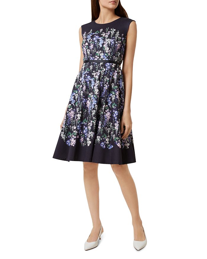 HOBBS LONDON Aubrie Floral Print Fit-and-Flare Dress | Bloomingdale's