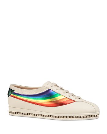 Gucci - Women's Leather Competition Lace Up Sneakers