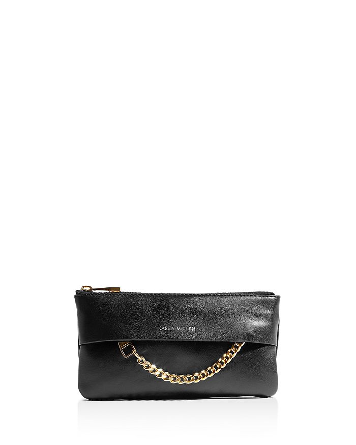 KAREN MILLEN Chain Detail Leather Coin Purse Bloomingdale s