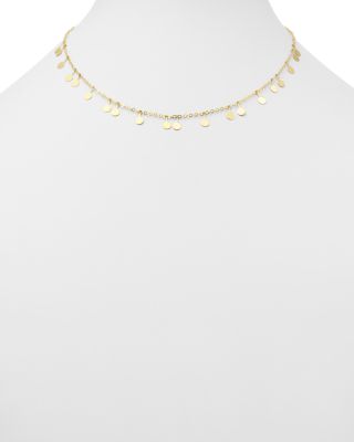 Dangling Disc Front Necklace in 14K Yellow Gold, 16&amp;quot; - Exclusive