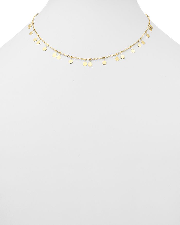 Shop Moon & Meadow Dangling Disc Front Necklace In 14k Yellow Gold, 16 - 100% Exclusive