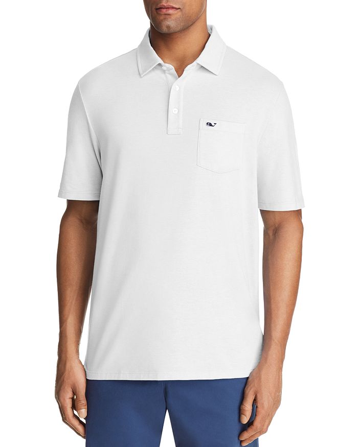 Vineyard Vines Regular Fit Stretch Pique Polo In White Cap