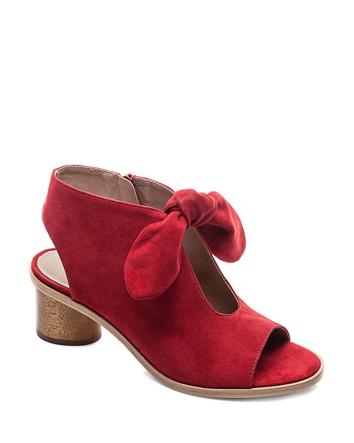 Bernardo Women's Knotted Suede Peep Toe Sandals In Red
