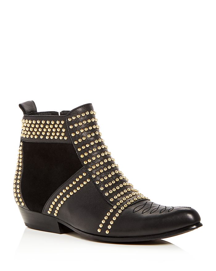 ANINE BING WOMEN'S CHARLIE STUDDED LEATHER & SUEDE BOOTIES,AB81-022-0821