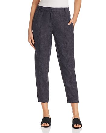 Eileen Fisher Organic Linen Ankle Pants | Bloomingdale's