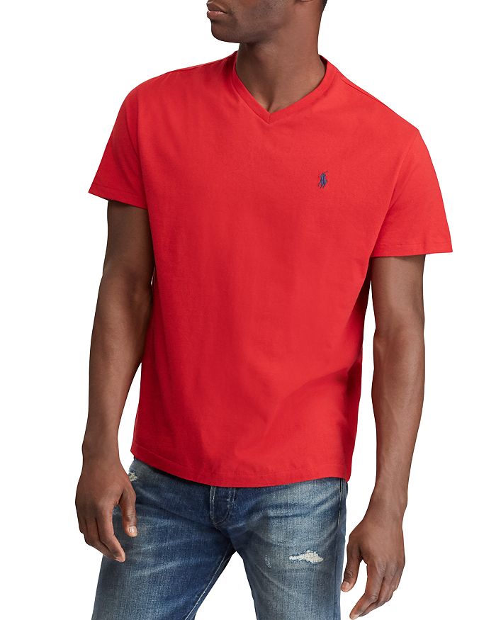 Shop Polo Ralph Lauren Classic Fit V-neck Tee In Red