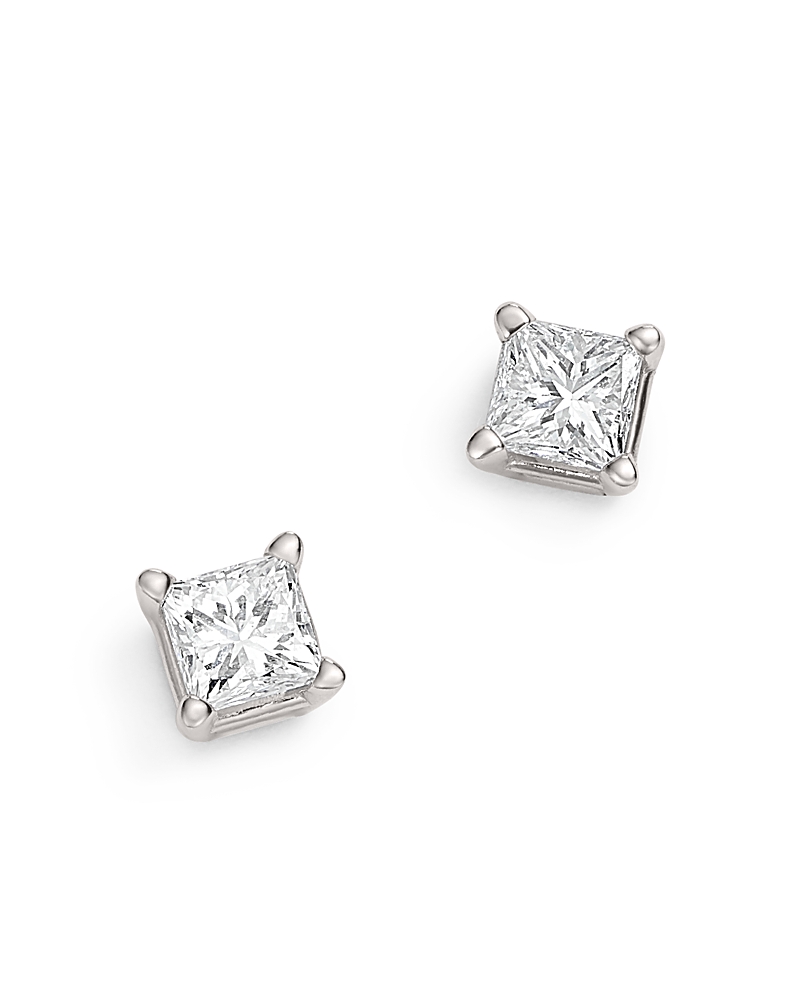 Bloomingdale's Diamond Princess-cut Studs In 14k White Gold, 0.25 Ct. T. W. - Exclusive In White