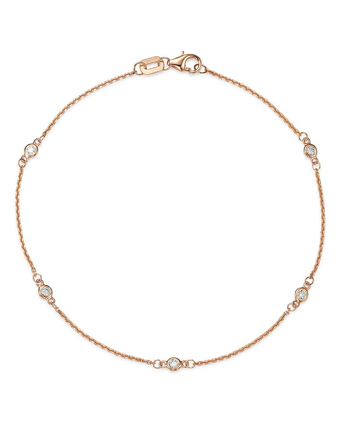 Bloomingdale's Diamond Station Bracelet In 14k Rose Gold, 0.10 Ct. T.w. - 100% Exclusive In White/rose