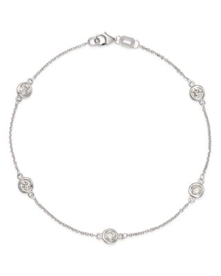 diamond station bracelet white gold