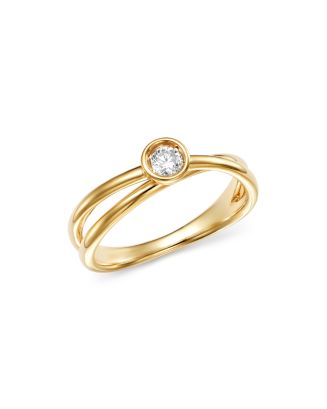 Bloomingdale's Diamond Bezel Crossover Ring in 14K Yellow Gold, 0.10 ct ...
