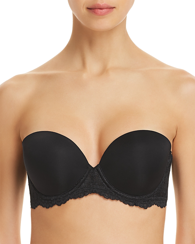 On Gossamer Beautifully Basic Strapless Multi-way Bra In Black