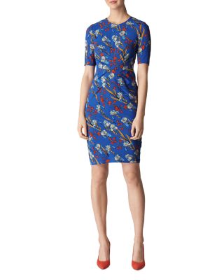 Whistles Phoebe Iris Print Stretch Silk Dress Bloomingdale's