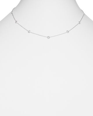 Diamond Station Necklace in 14K White Gold, 1.0 tcw&nbsp;- Exclusive