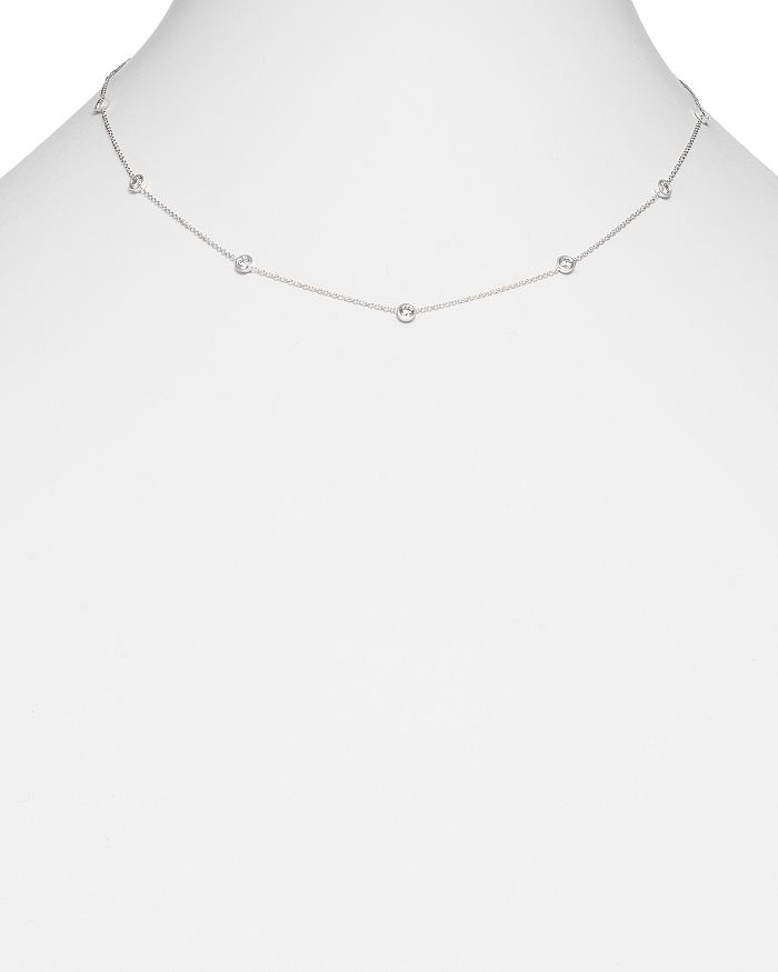 Shop Bloomingdale's Diamond Station Necklace In 14k White Gold, 1.0 Ct. T.w.