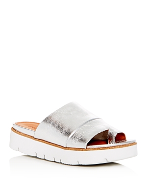 Gentle Souls By Kenneth Cole Women's Lavern Slide Sandals In Silver Leather