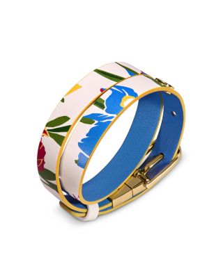 Tory Burch - Reversible Floral Print Leather Wrap Bracelet