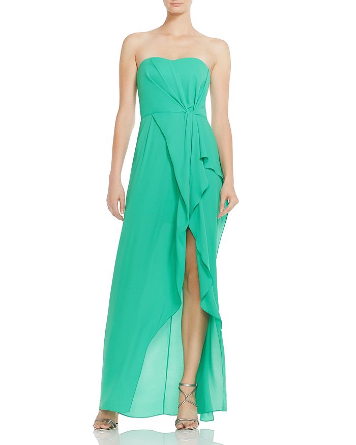 HALSTON HERITAGE HALSTON Ruffled Strapless Gown | Bloomingdale's