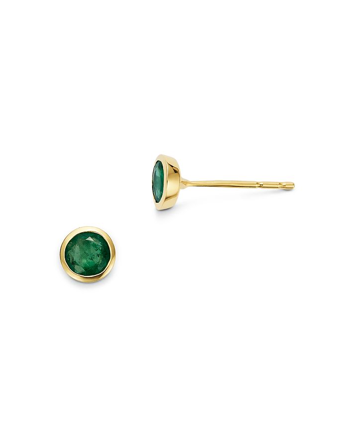 Emerald best sale bezel earrings