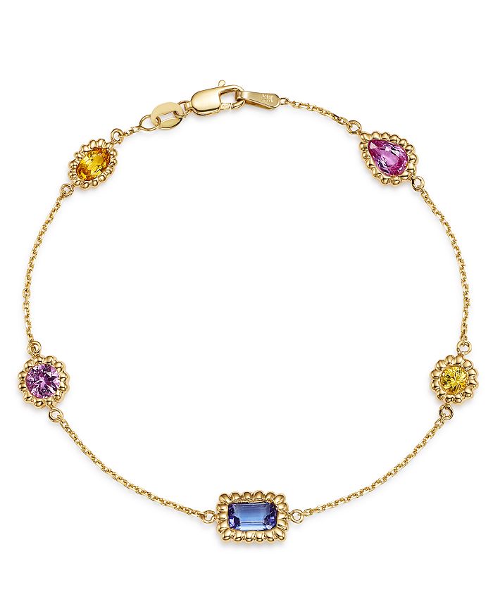 Bloomingdale's Multicolor Sapphire Beaded Station Bracelet in 14K