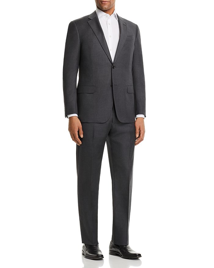 Shop Emporio Armani Solid Core Classic Fit Suit In Charcoal