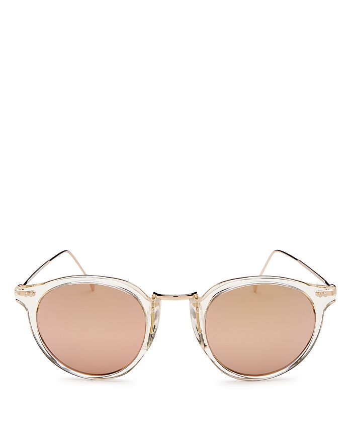 Illesteva Women's Portofino Mirrored Round Sunglasses, 48mm In Champagne/rose
