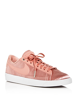 NIKE WOMEN'S BLAZER EMBOSSED SATIN & LEATHER LACE UP SNEAKERS,AO1251
