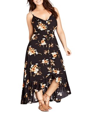 blue maxi dress nearby Marlee Blue Chiffon Plunge-Neck High-Low Maxi Dress – Club L London