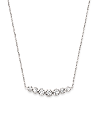 BLOOMINGDALE'S DIAMOND BEZEL ARC PENDANT NECKLACE IN 14K WHITE GOLD, 0.50 CT. T.W. - 100% EXCLUSIVE,NK0043BWI2B