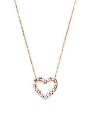 Bloomingdale's Diamond Heart Pendant Necklace in 14K Rose Gold, 0.20 ct. t.w. - 100% Exclusive