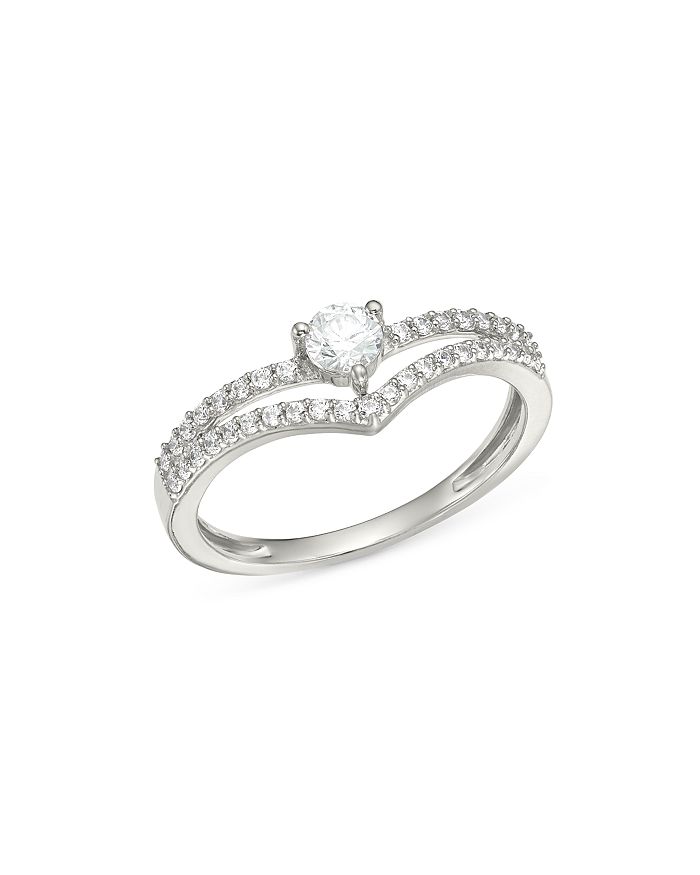 Bloomingdale's Diamond Crest Ring In 14k White Gold, 0.35 Ct. T.w