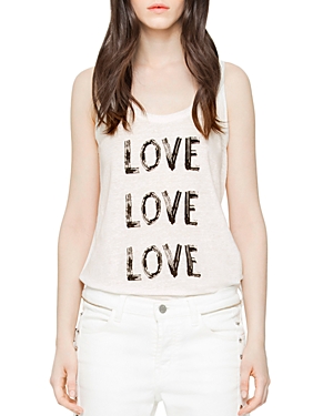 ZADIG & VOLTAIRE LOVE PRINT TANK,SGTP1811F