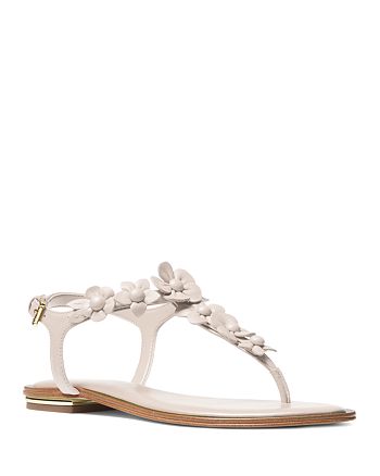 MICHAEL Michael Kors Women's Tricia Leather Thong Sandals | Bloomingdale's
