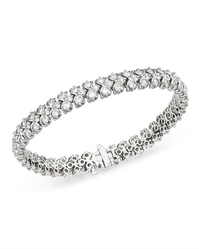 Bloomingdale's Diamond Woven Link Tennis Bracelet In 14k White Gold, 7.0 Ct. T.w. - 100% Exclusive