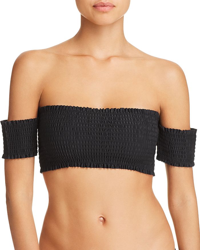 PilyQ Smocked Off the Shoulder Bikini Top Bloomingdale s