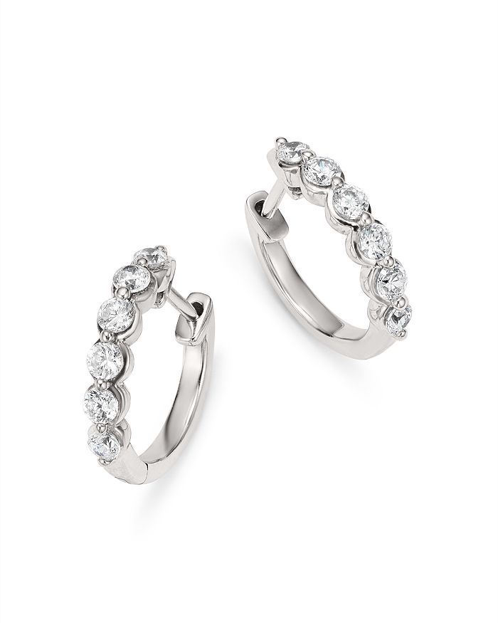 Bloomingdale's Diamond Small Huggie Hoop Earring Collection In 14k Gold, 0.50 Ct. T.w. - 100% Exclusive In White