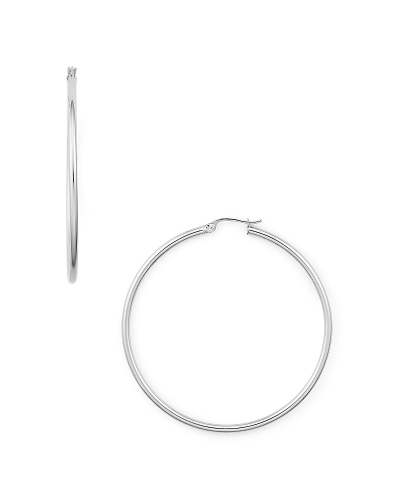 Aqua Medium Hoop Earrings In 18k Gold-plated Sterling Silver Or Sterling Silver - Exclusive In Silver
