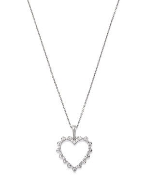 Bloomingdale's Diamond Heart Pendant Necklace in 14K White Gold, 0.20 ct. t.w. - 100% Exclusive