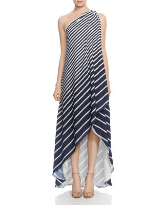 Halston heritage striped dress best sale