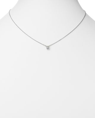 Diamond Solitaire Pendant Necklace in 14K White Gold, 0.50 tcw 