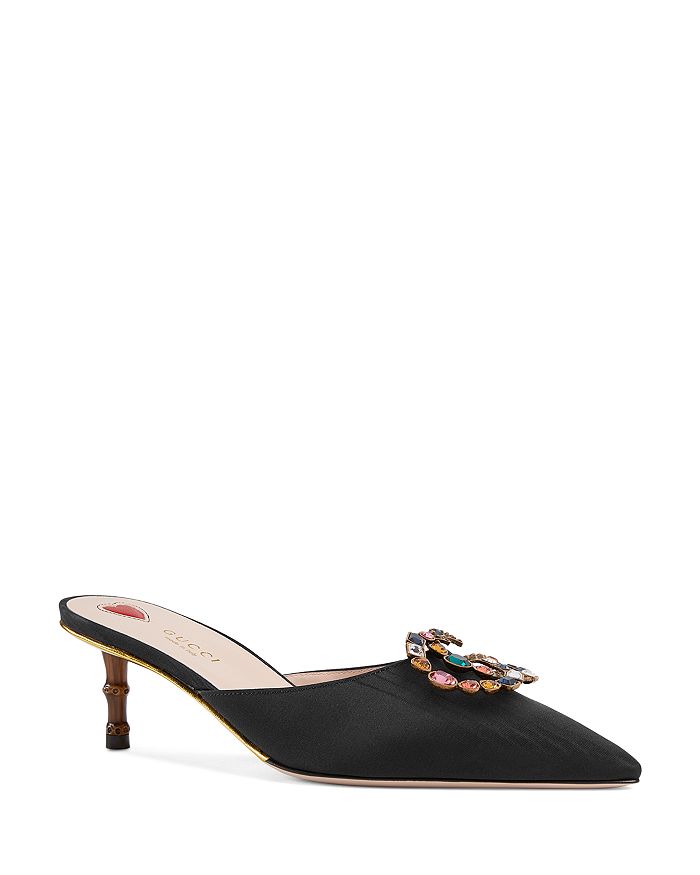 Gucci Women s Crystal Double G Mules Bloomingdale s