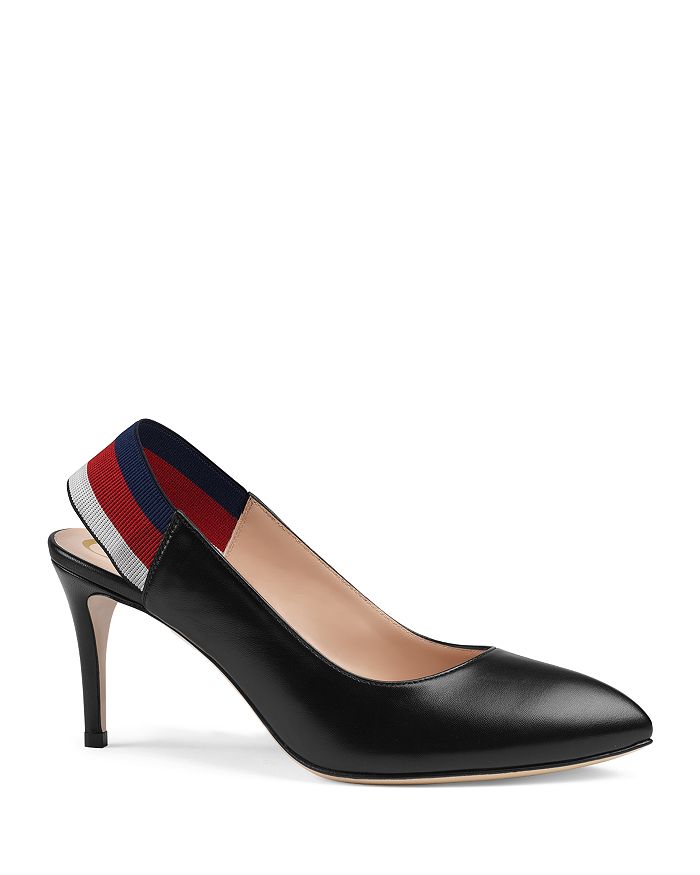 Gucci sylvie best sale suede pumps