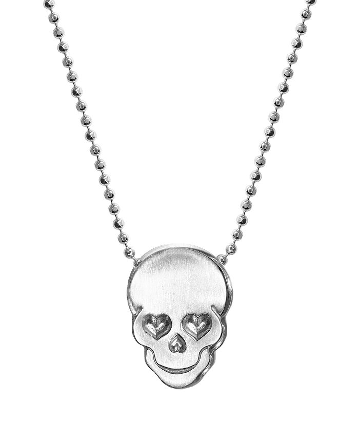Alex Woo Silver Rockstar Skull Necklace, 16