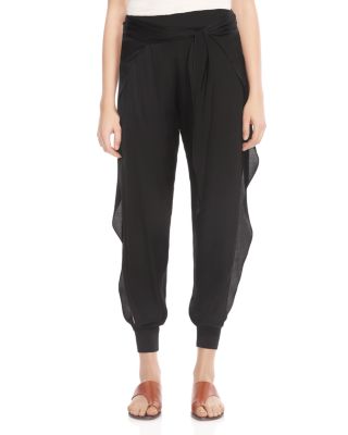 HALSTON HERITAGE HALSTON Ruffled Side Slit Jogger Style Pants Bloomingdale s