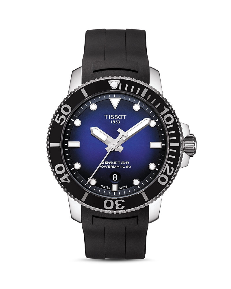 Tissot T-sport Automatic Synthetic Strap Watch, 43mm In Blue/black